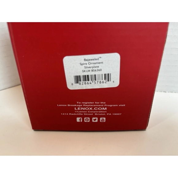 Lenox Bejeweled Spire Ornament Silverplate Christmas Keepsake - Picture 3 of 3